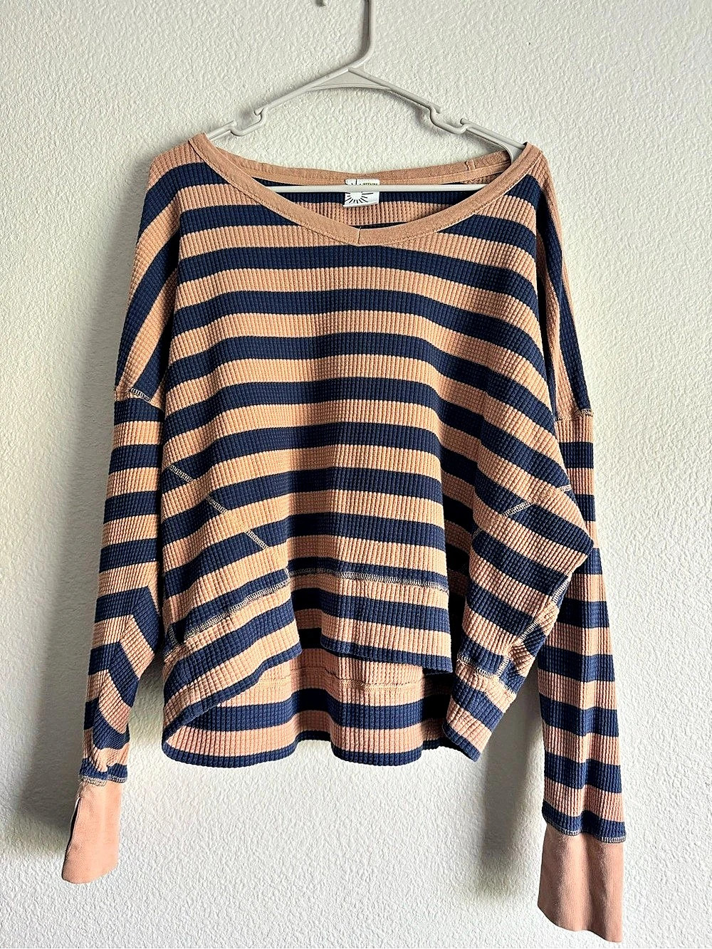 Free People Striped Long Sleeve Top